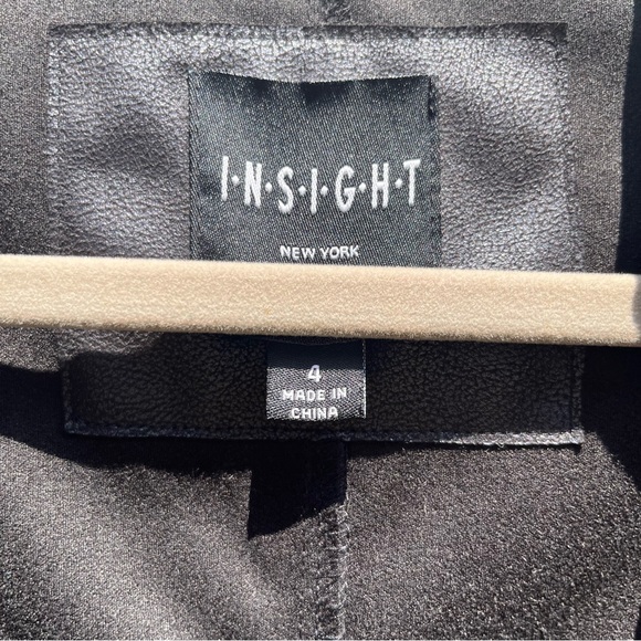 Insight black Crackle Faux Leather Jacket size 4 - Picture 3 of 17